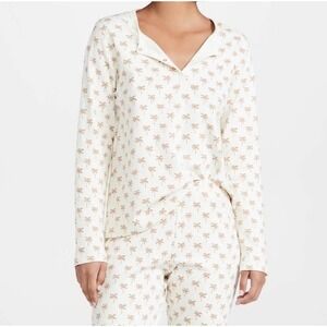 Faherty‎ Roller Rabbit Palm Tree Print Long Sleeve Pajama Top - XS